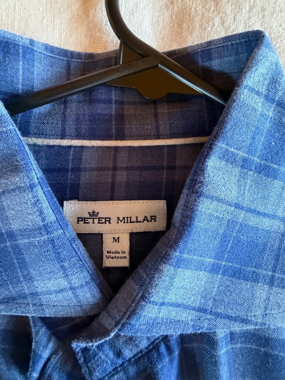 Peter Millar lightweight brushed cotton shirt, size Medium